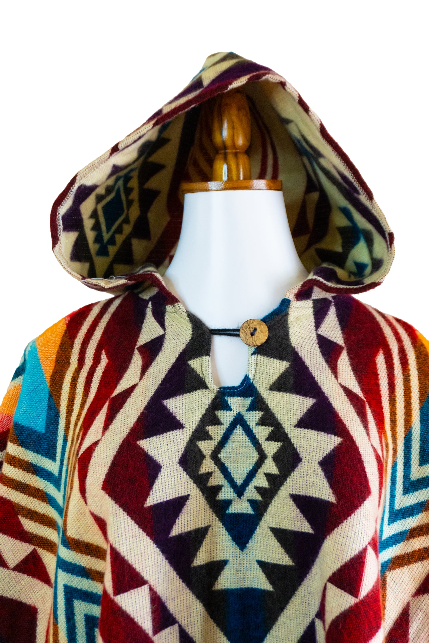 Ecuador Alpaca Wool Unisex Hooded Poncho (SAM-18)