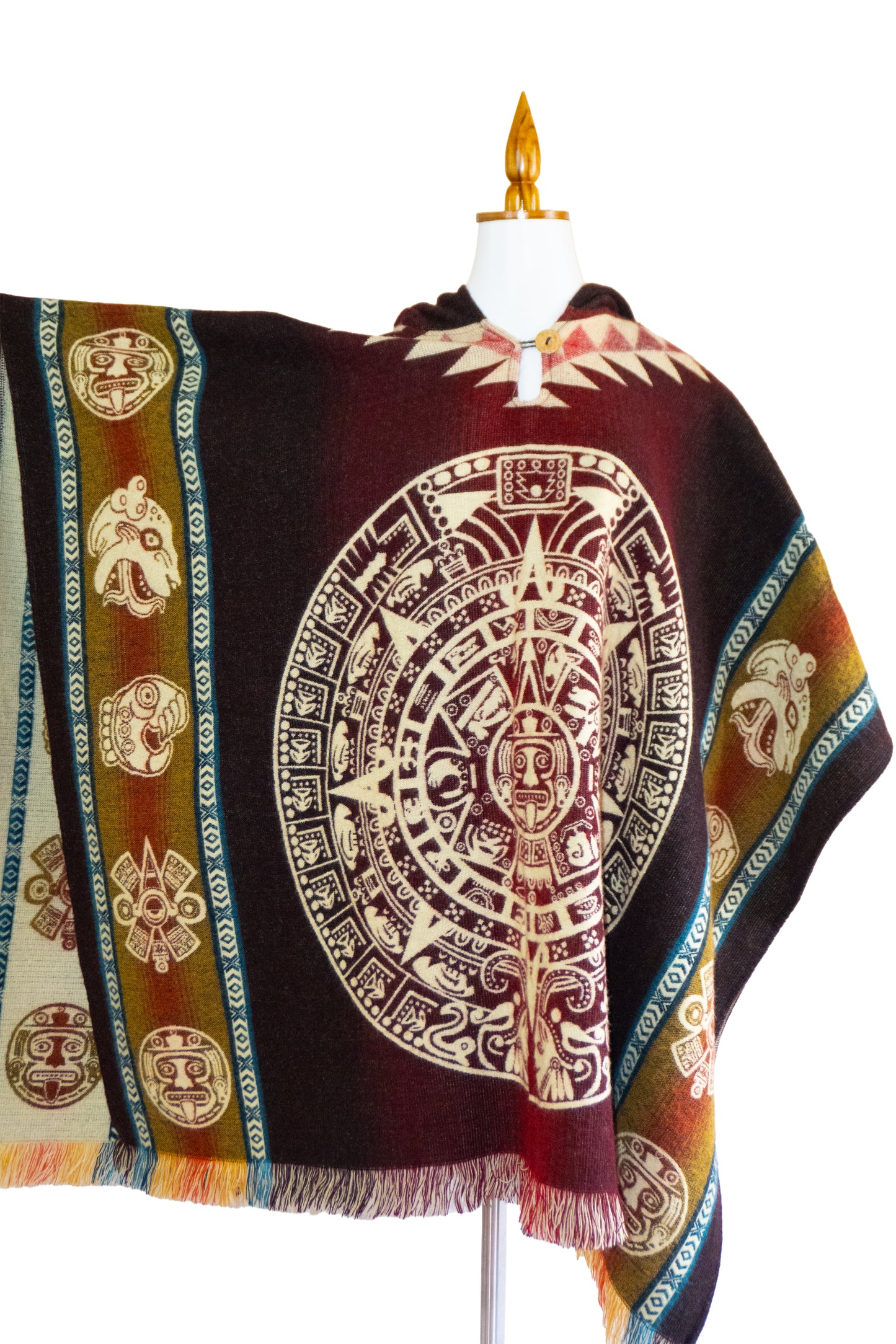 Ecuador Alpaca Wool Unisex Hooded Poncho (SAM-25)