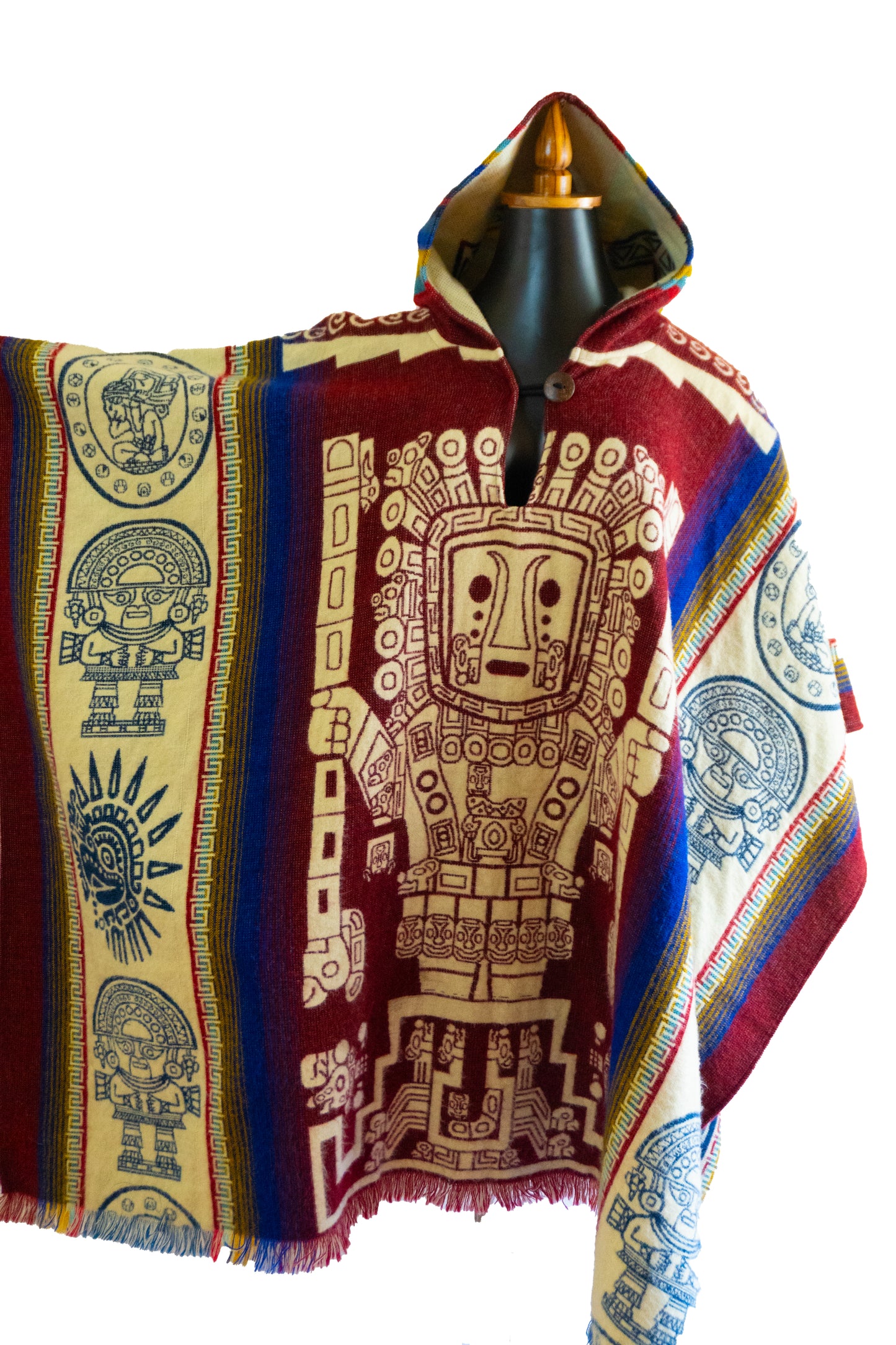 Ecuador Alpaca Wool Unisex Hooded Poncho (SAM-44)