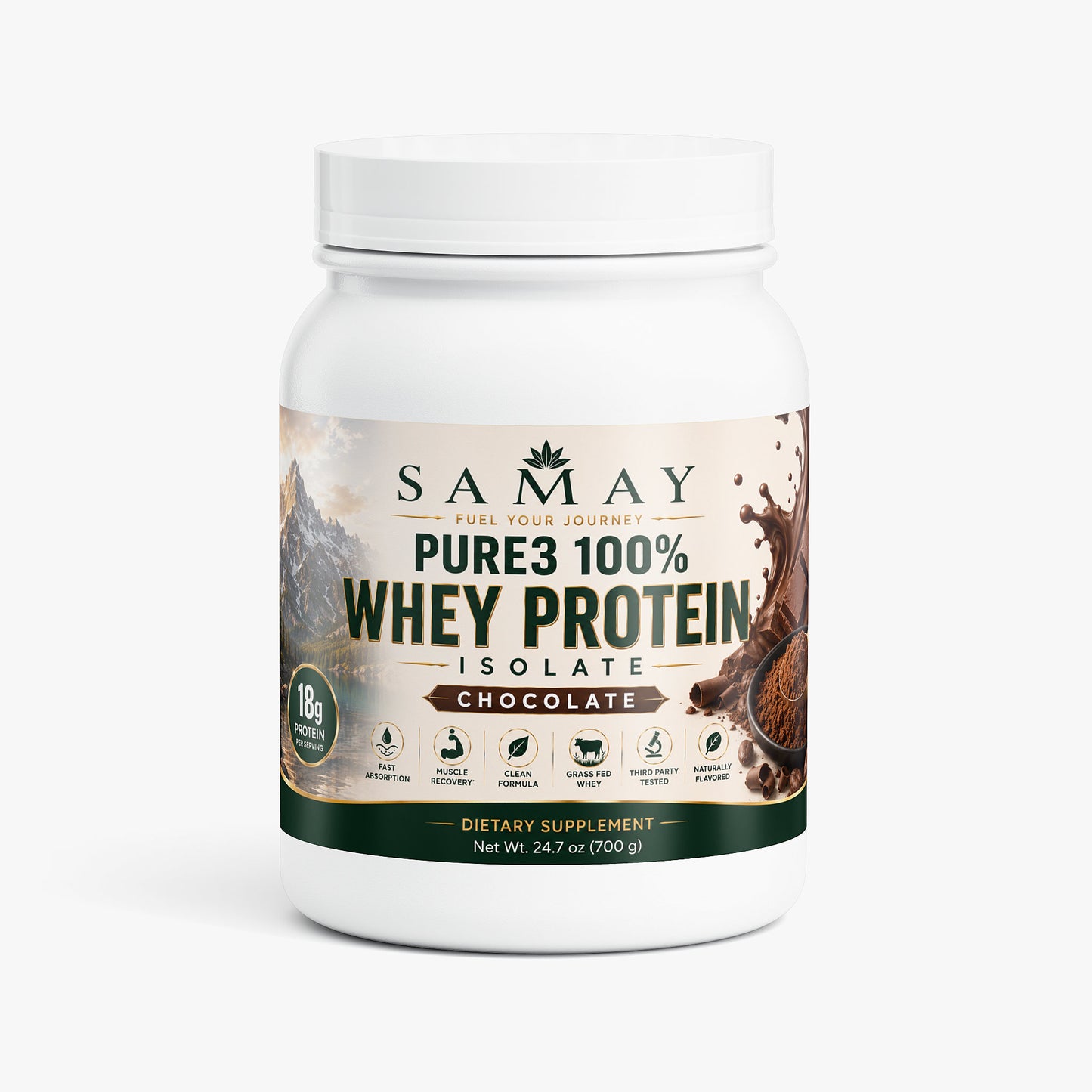 Pure3 100% Whey Protein Isolate (Chocolate)
