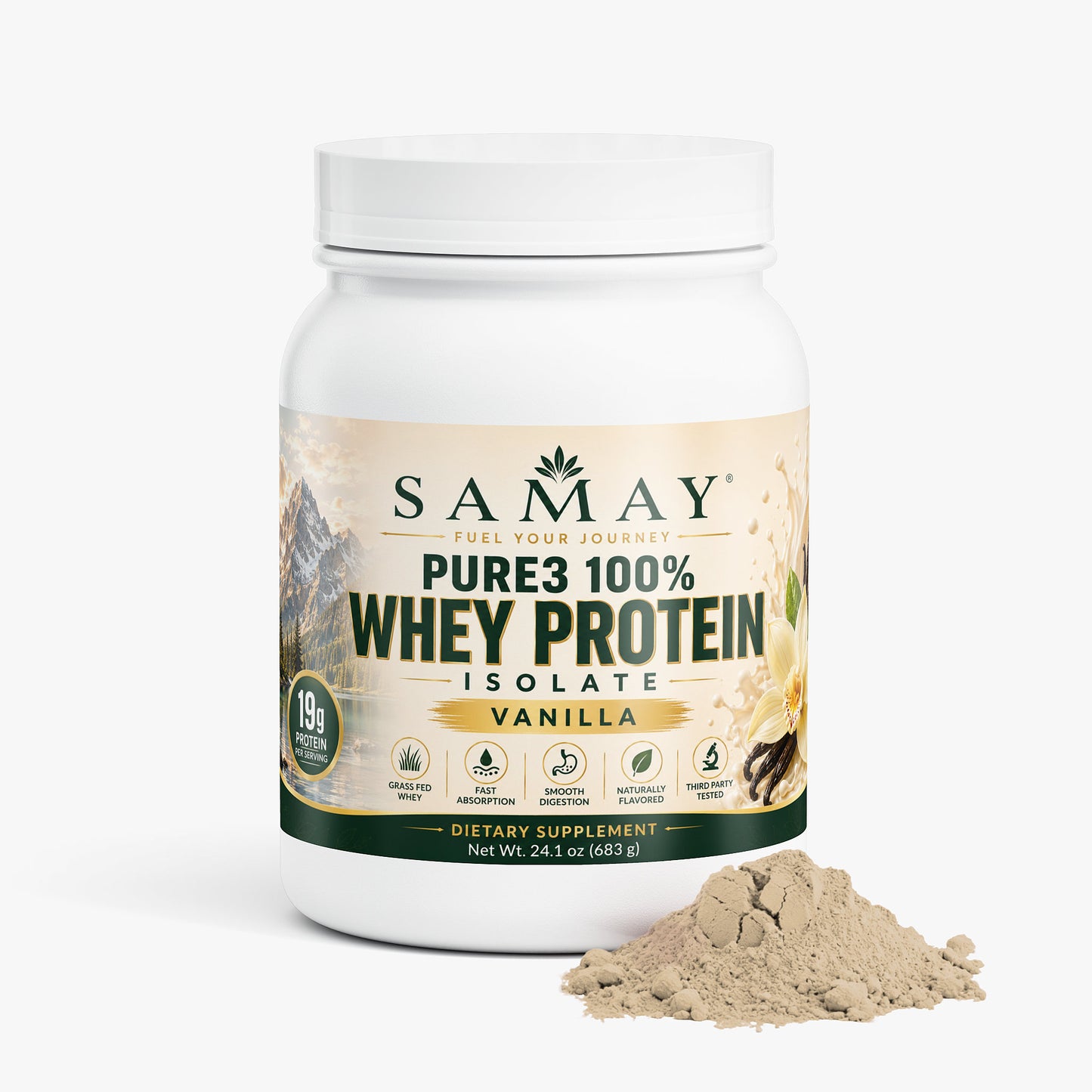 Pure3 100% Whey Protein Isolate (Vanilla)