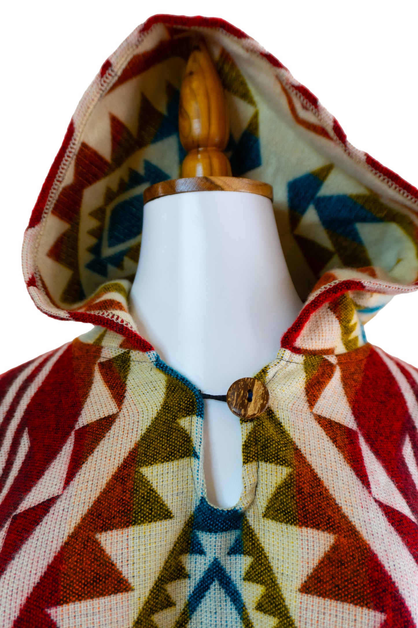 Ecuador Alpaca Wool Unisex Hooded Poncho (SAM-43)