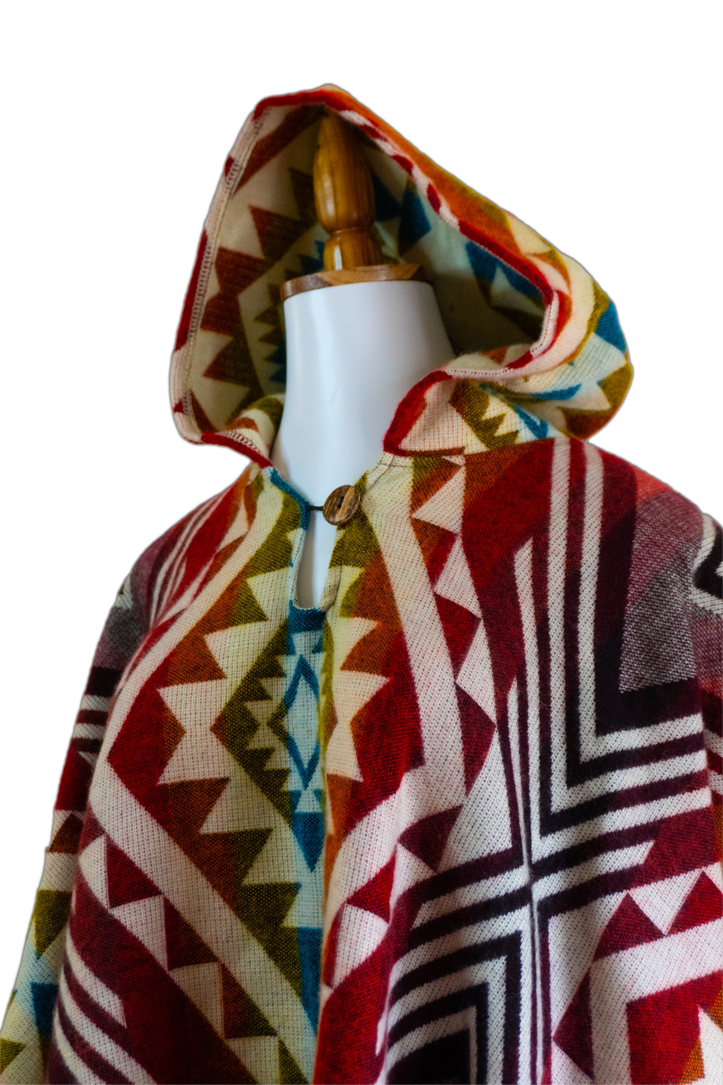 Ecuador Alpaca Wool Unisex Hooded Poncho (SAM-43)