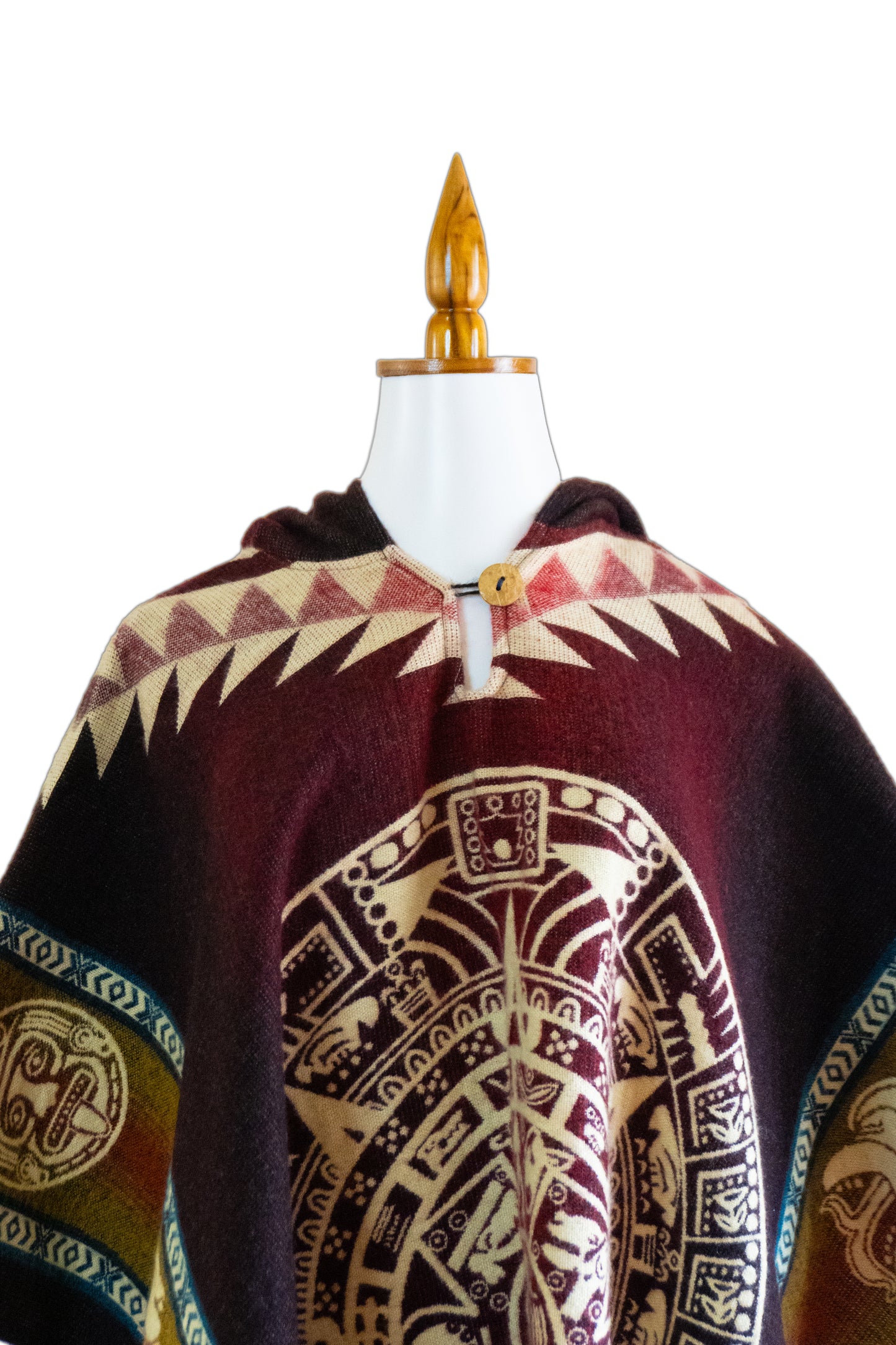 Ecuador Alpaca Wool Unisex Hooded Poncho (SAM-25)