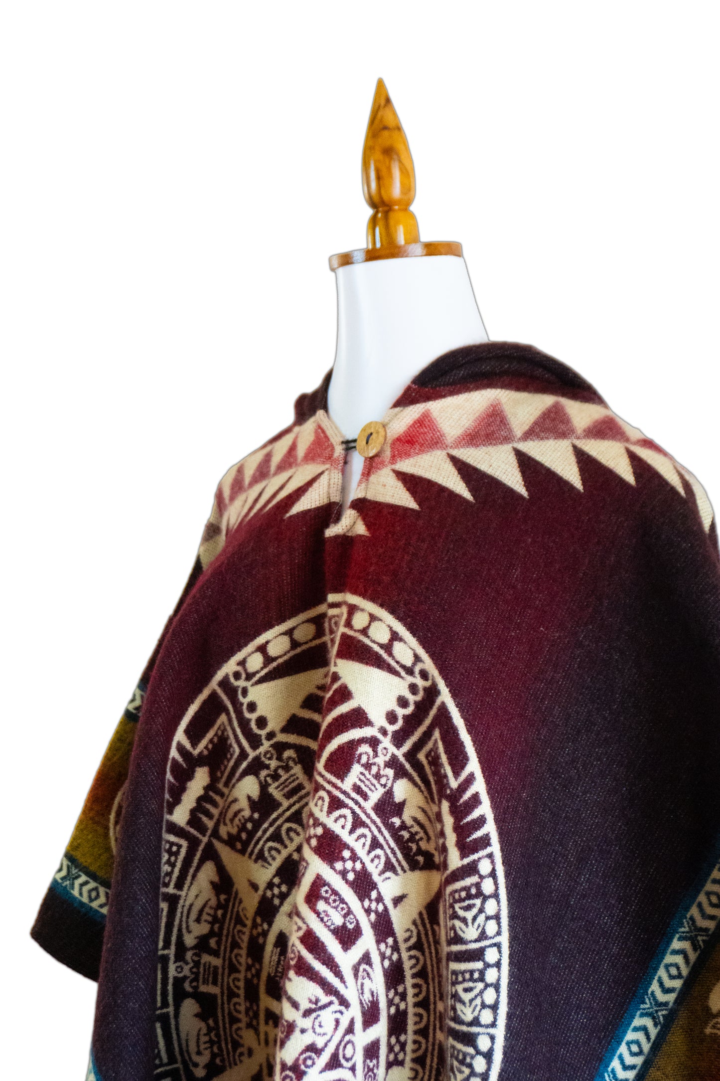 Ecuador Alpaca Wool Unisex Hooded Poncho (SAM-25)