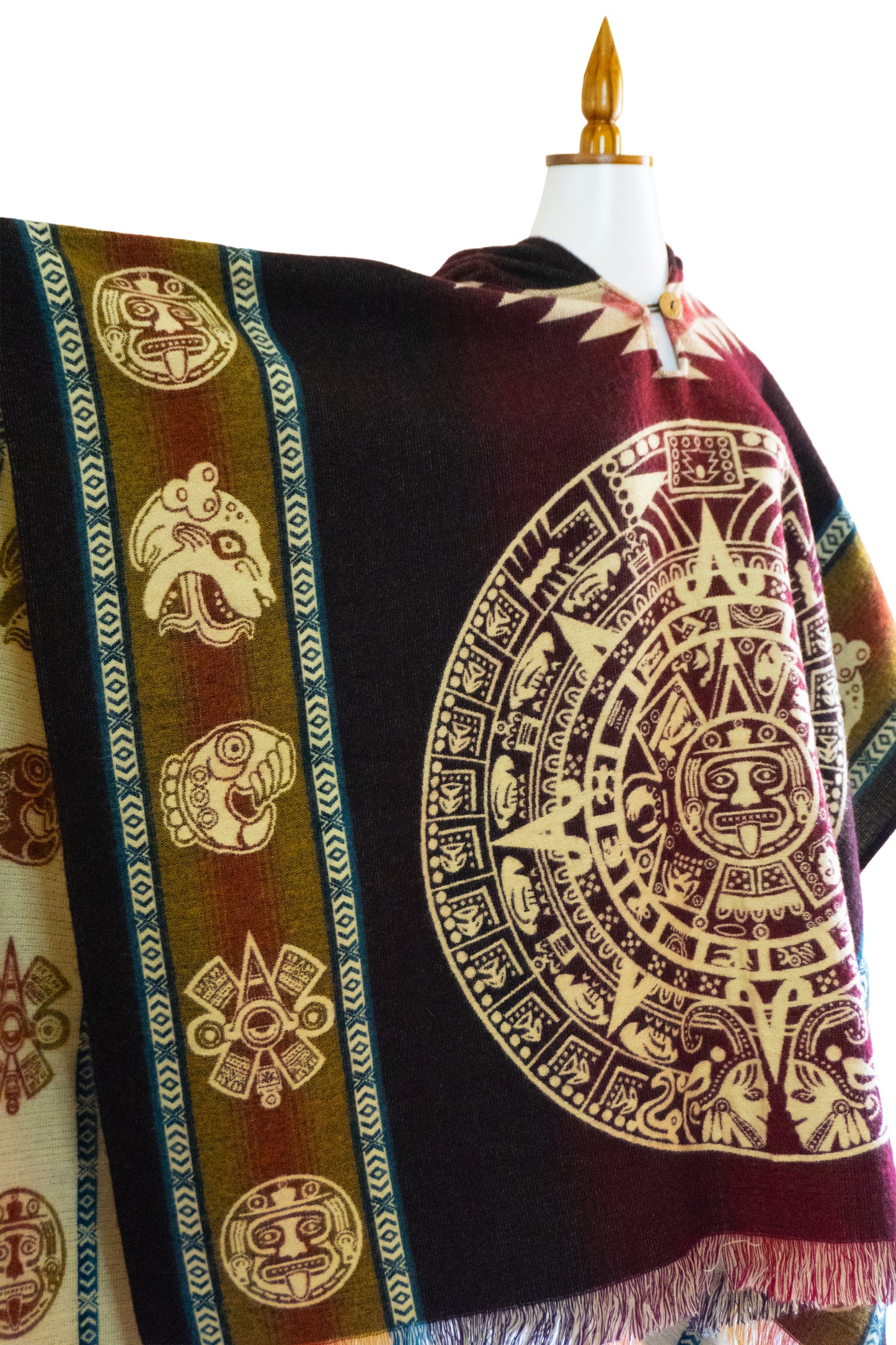 Ecuador Alpaca Wool Unisex Hooded Poncho (SAM-25)