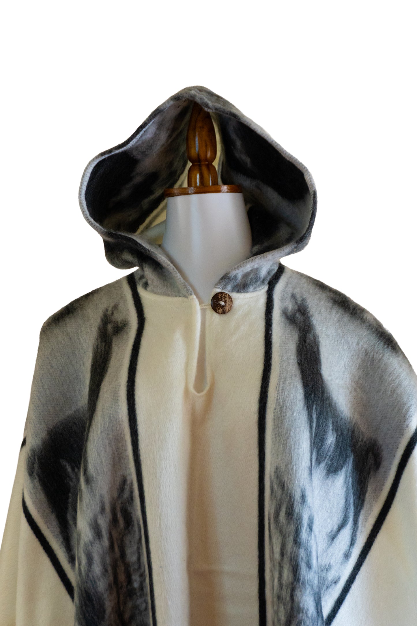 Ecuador Alpaca Wool Unisex Hooded Poncho (SAM-26)