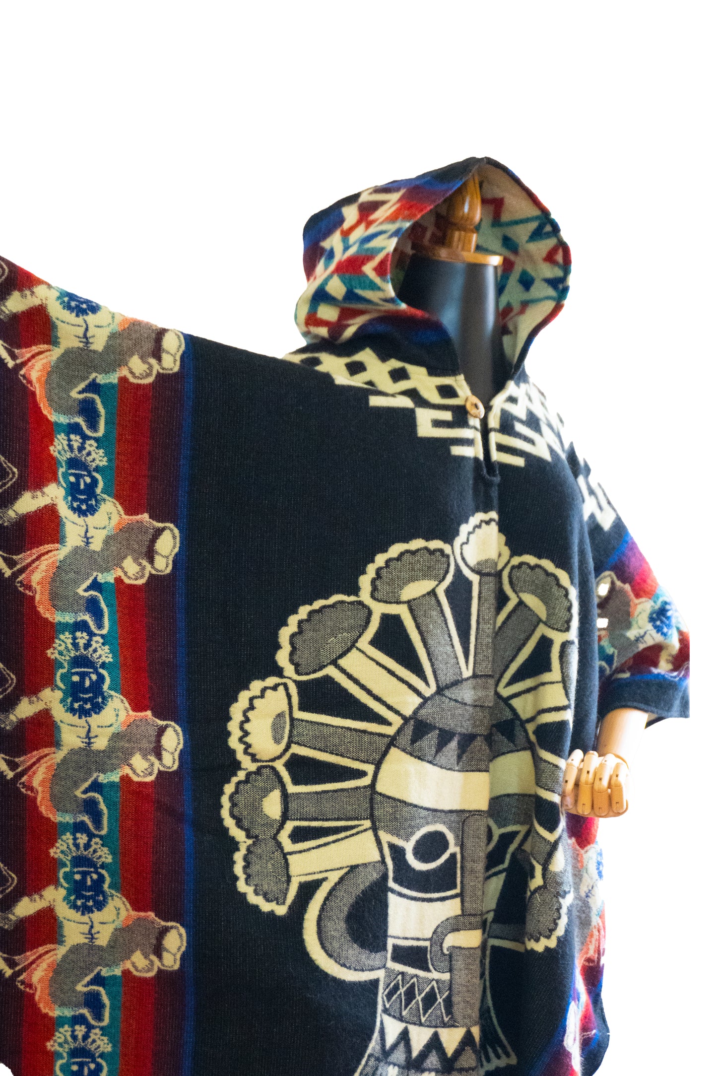 Ecuador Alpaca Wool Unisex Hooded Poncho (SAM-30)