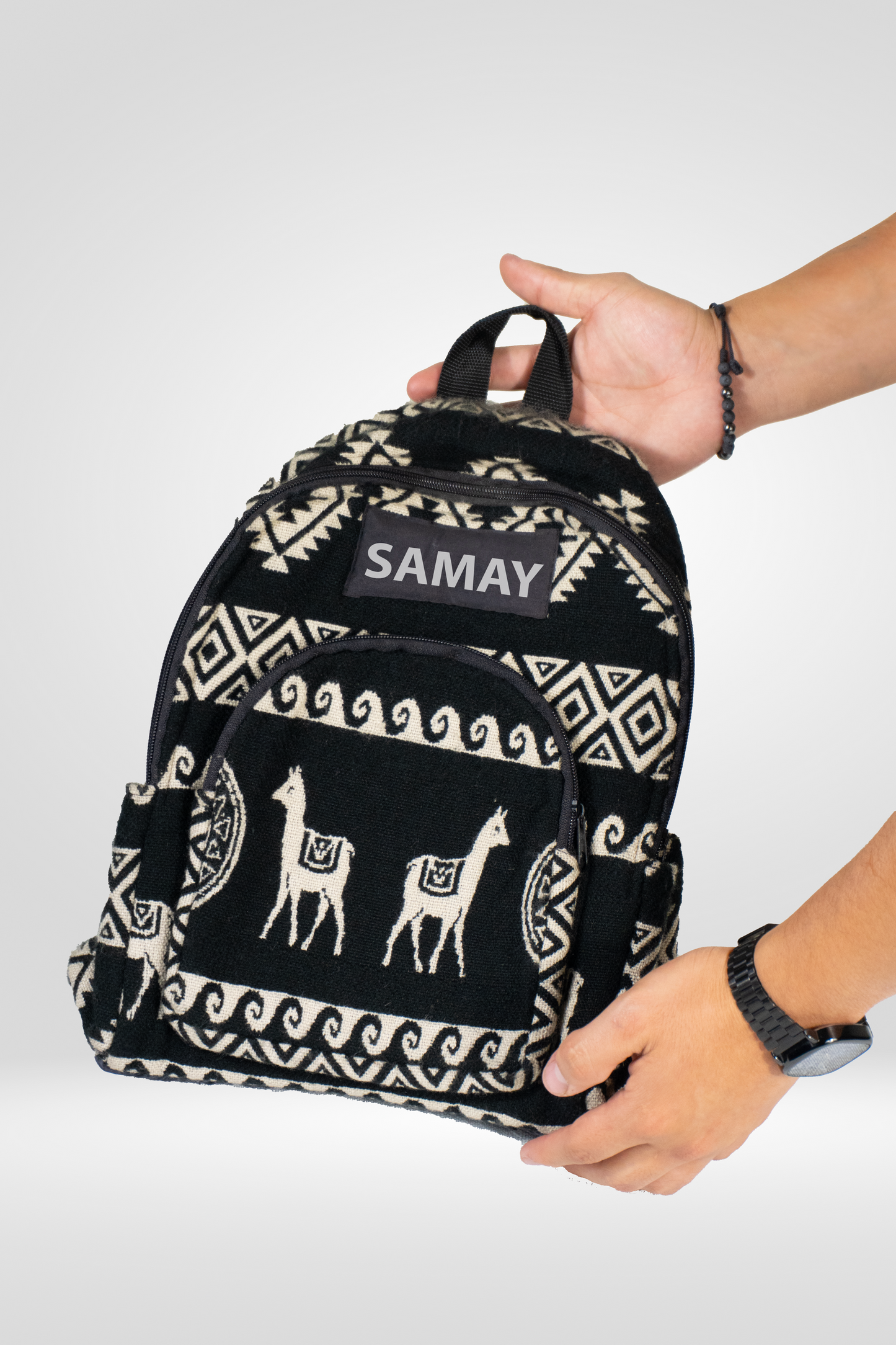 Samay Artisan Alpaca Wool Combo Set Poncho, Backpack & Crossbody Pouch
