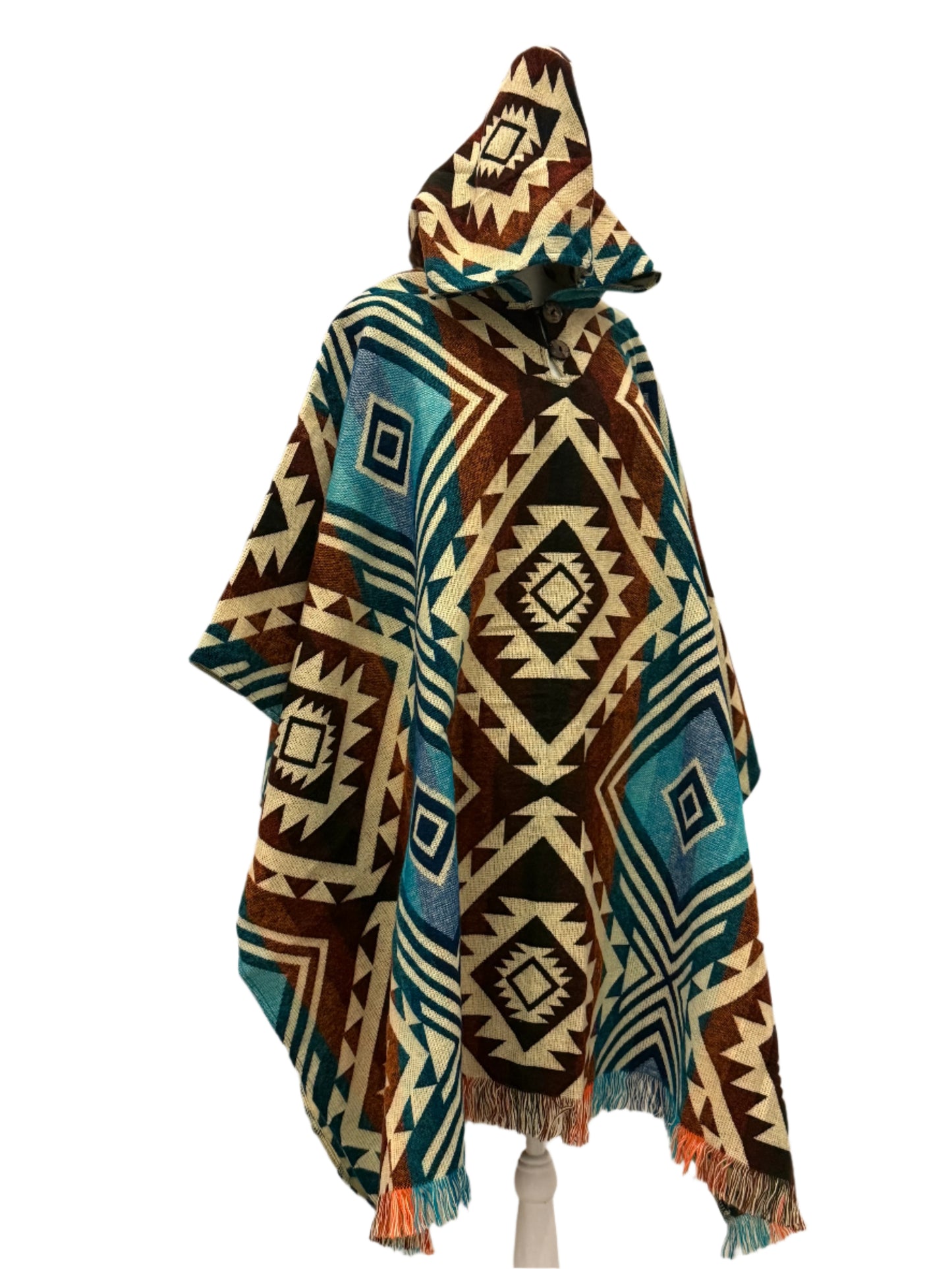 Ecuador Alpaca wool Unisex Hooded Poncho