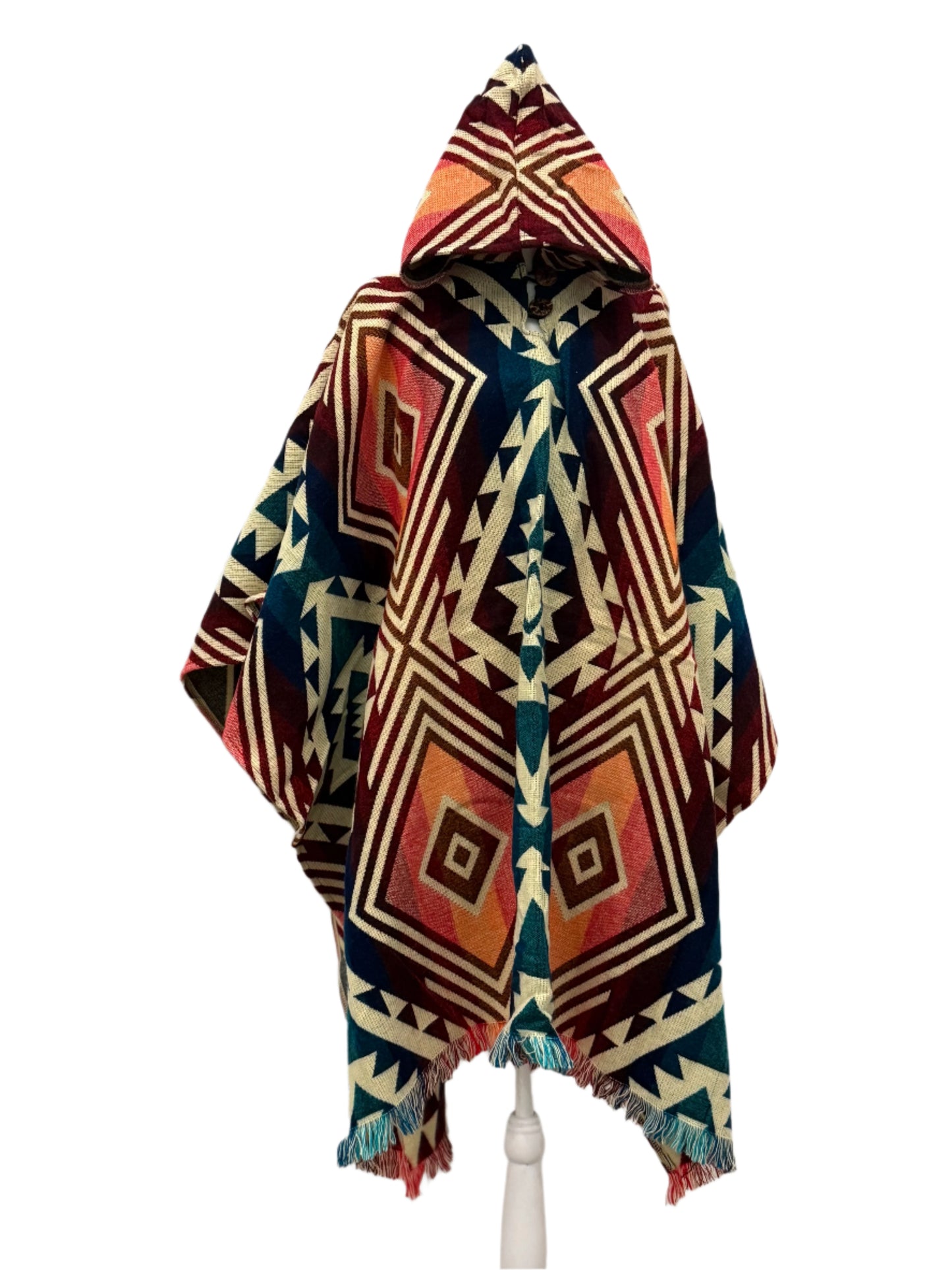 Ecuador Alpaca wool Unisex Hooded Poncho