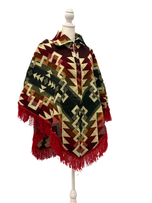 Ecuador Alpaca wool Unisex Hooded Poncho