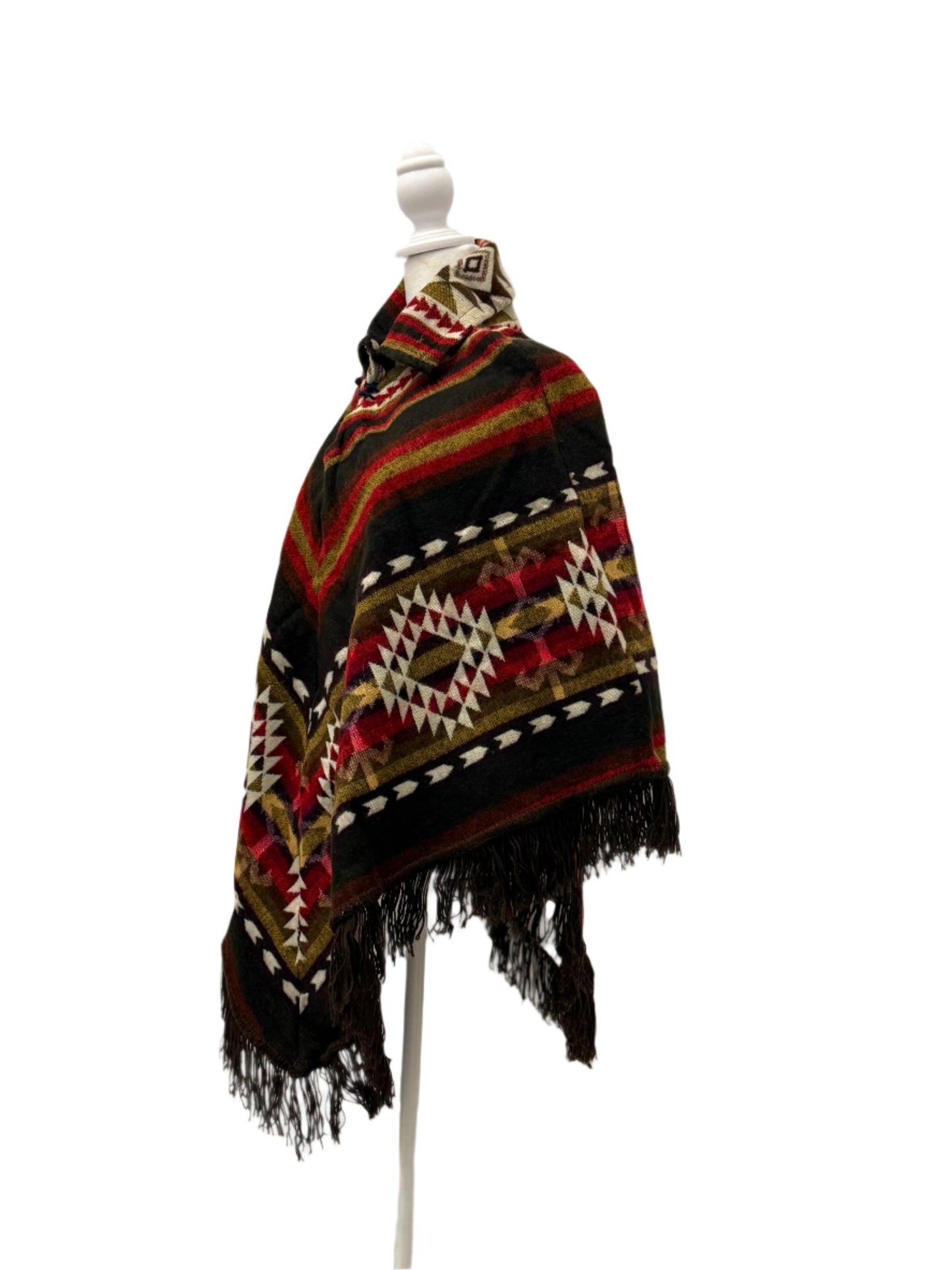 Ecuador Alpaca wool Unisex No-Hooded Poncho